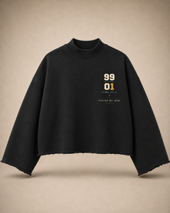 THE ONE - Unisex Mock Neck Raw Edge Boxy Sweatshirt