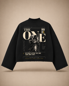 THE ONE - Unisex Mock Neck Raw Edge Boxy Sweatshirt