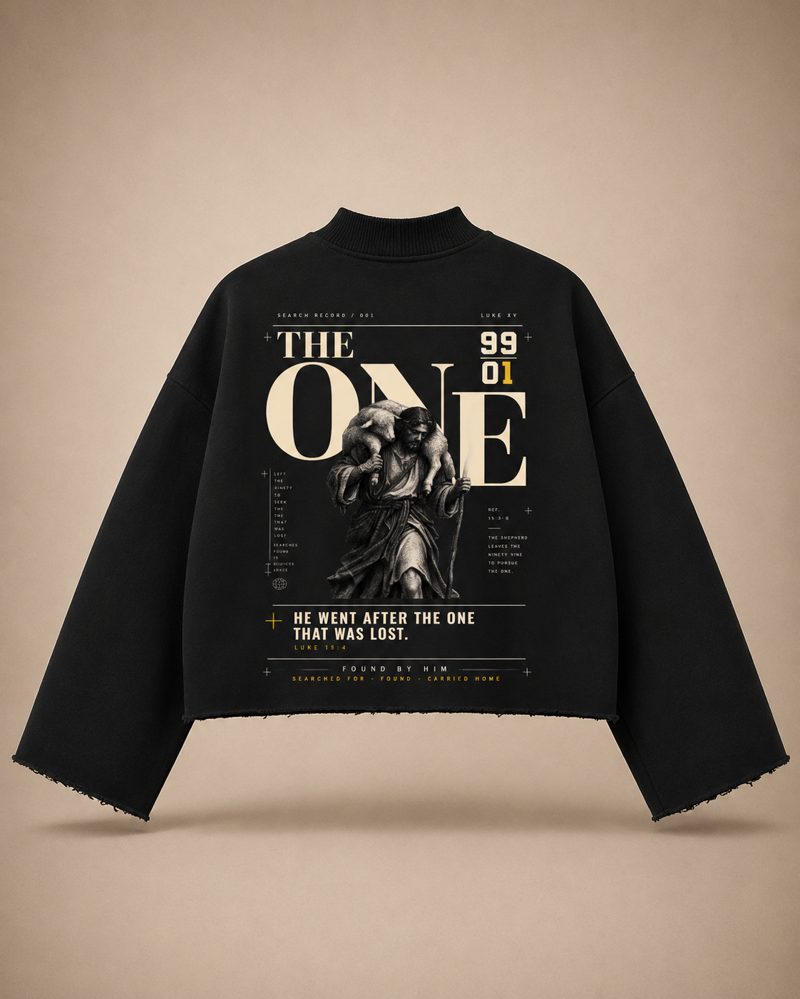THE ONE - Unisex Mock Neck Raw Edge Boxy Sweatshirt
