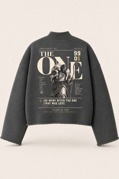 THE ONE - Unisex Mock Neck Raw Edge Boxy Sweatshirt