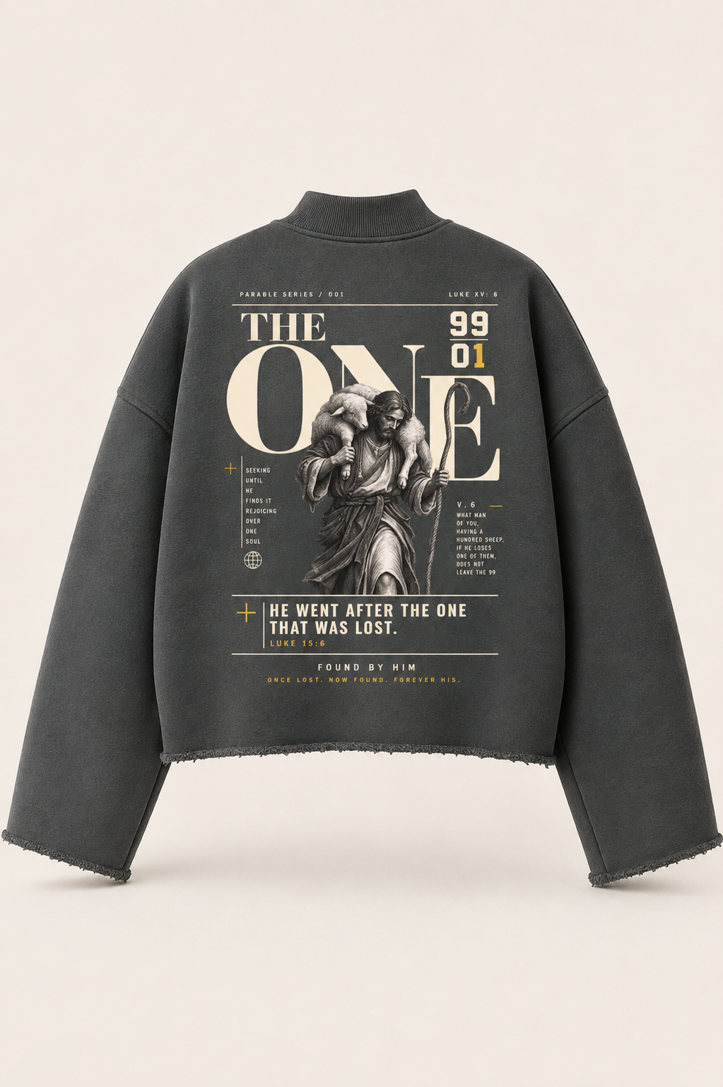 THE ONE - Unisex Mock Neck Raw Edge Boxy Sweatshirt