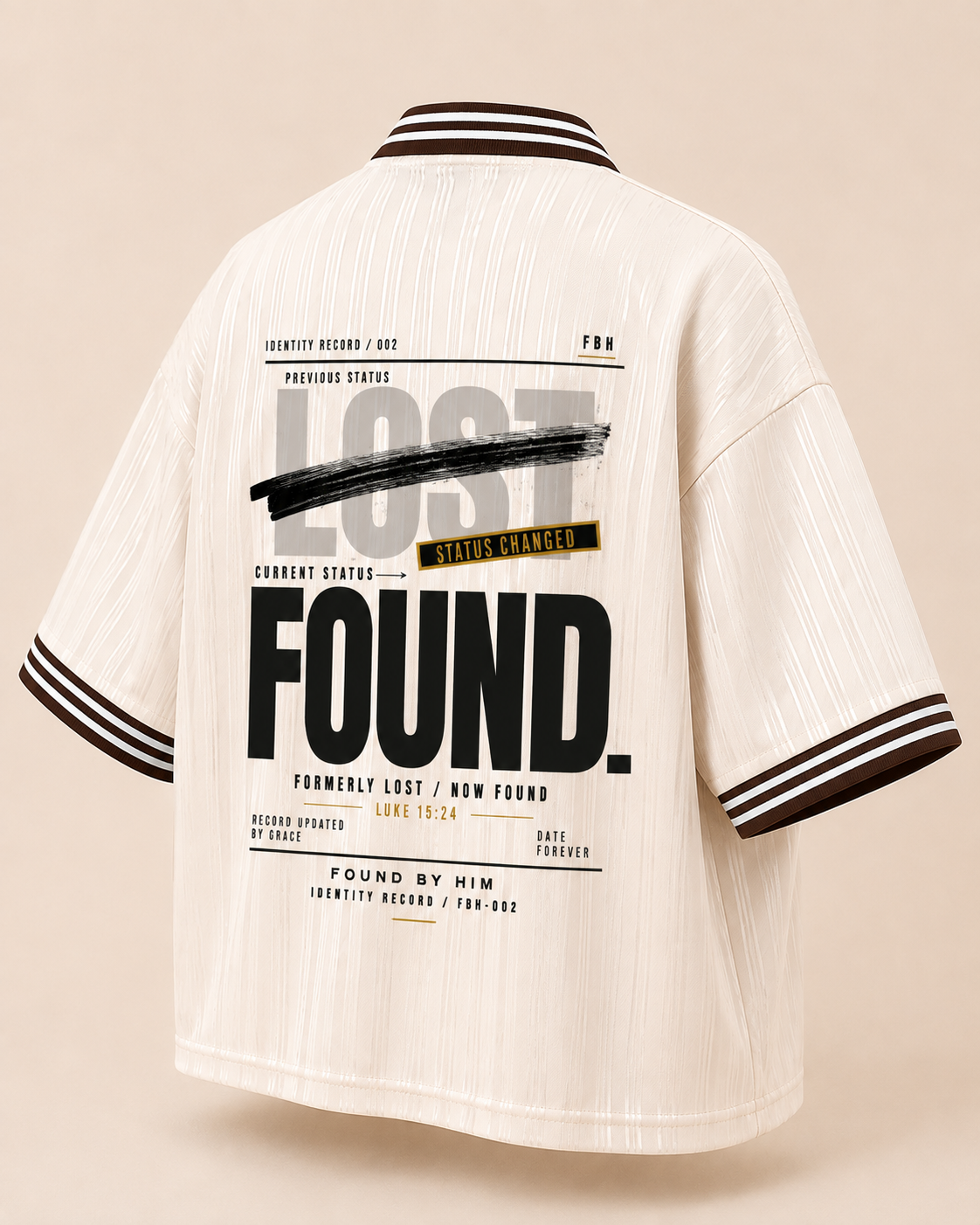 FOUND - Contrast Stripes Polo Collar T-Shirt