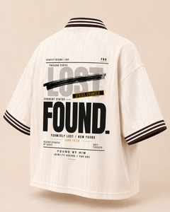 FOUND - Contrast Stripes Polo Collar T-Shirt