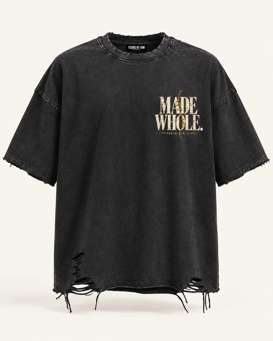 MADE WHOLE - Snow Washed Raw-Hem Tee