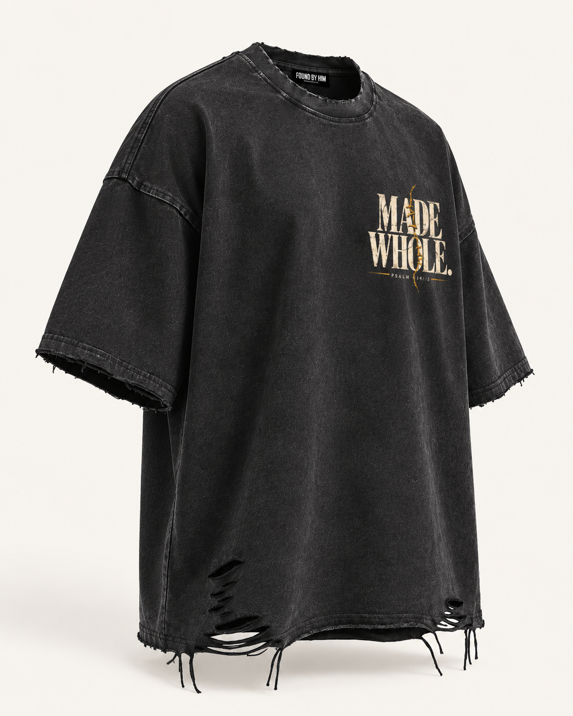 MADE WHOLE - Snow Washed Raw-Hem Tee