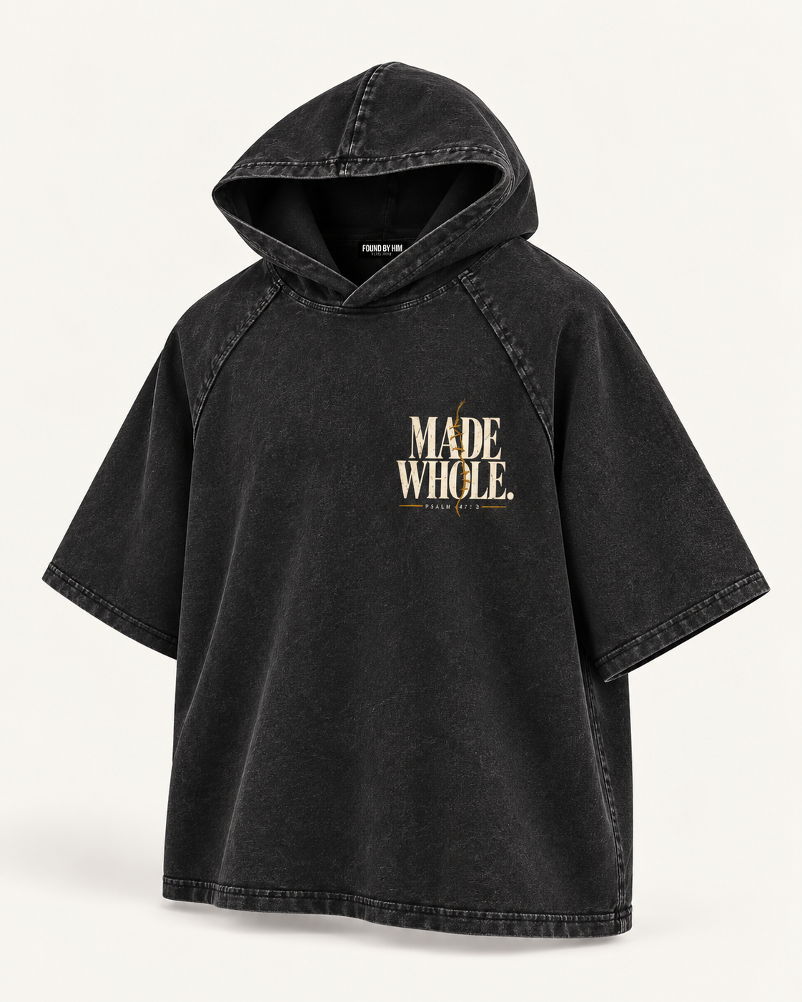 MADE WHOLE - Snow Washed Hooded Boxy T-Shirt