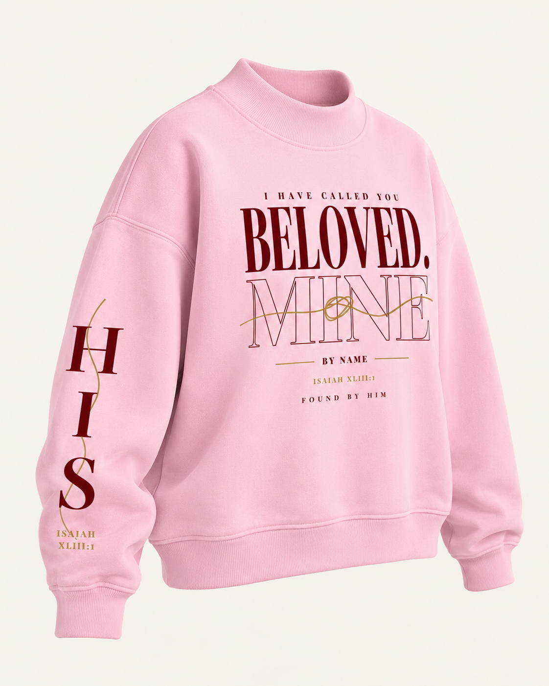 BELOVED - Women Essential Fleece Mock-Neck Crew Sweatshirt