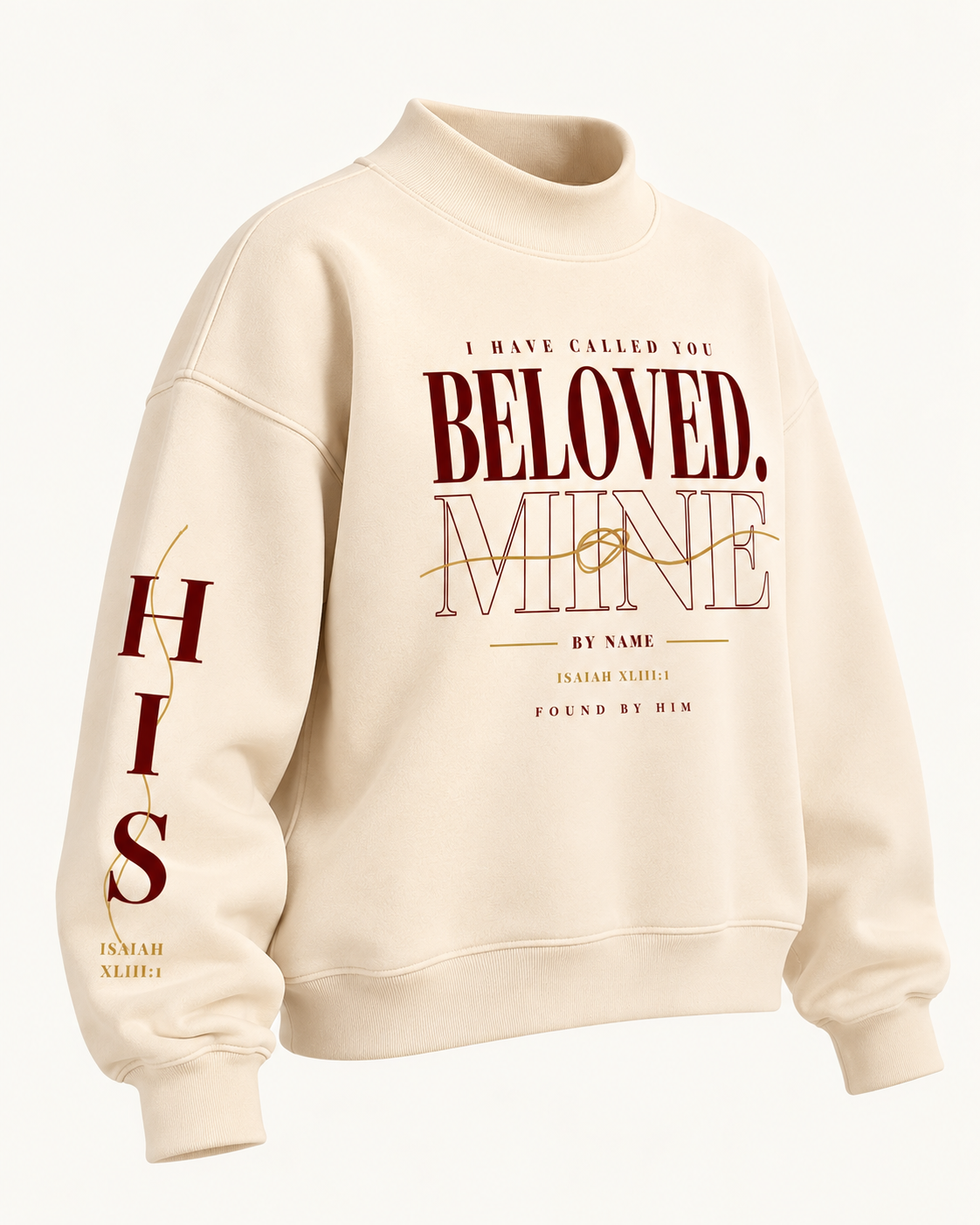BELOVED - Women Essential Fleece Mock-Neck Crew Sweatshirt