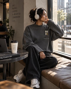 THE ONE - Unisex Mock Neck Raw Edge Boxy Sweatshirt
