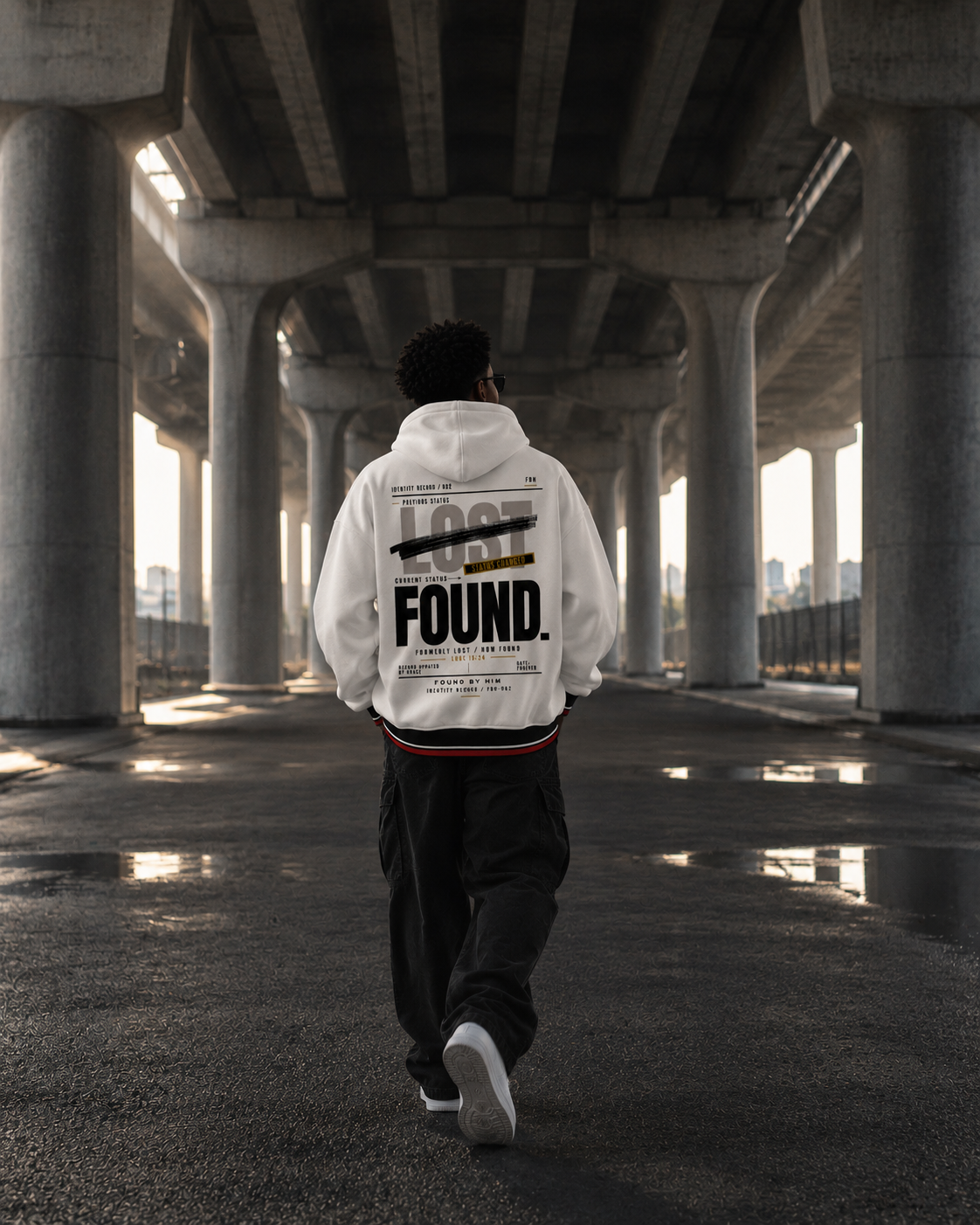 FOUND - Unisex Oversized Color Block Fleece Hoodie