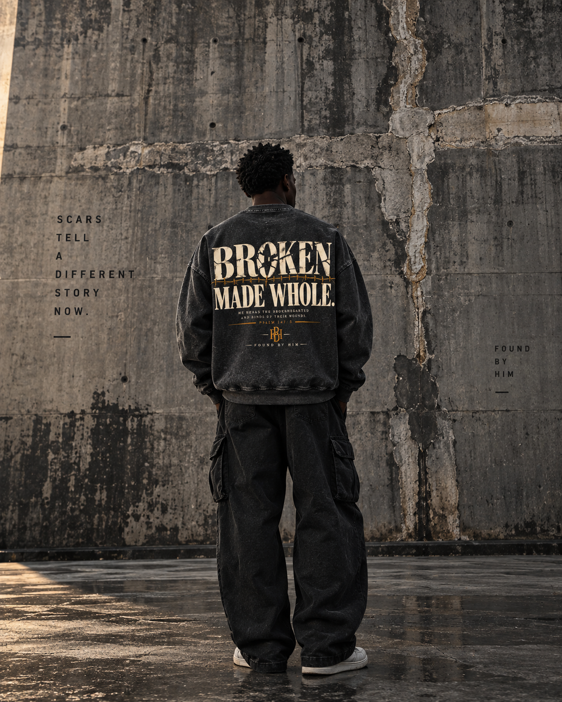MADE WHOLE - Snow Wash Oversized Crewneck Sweatshirt