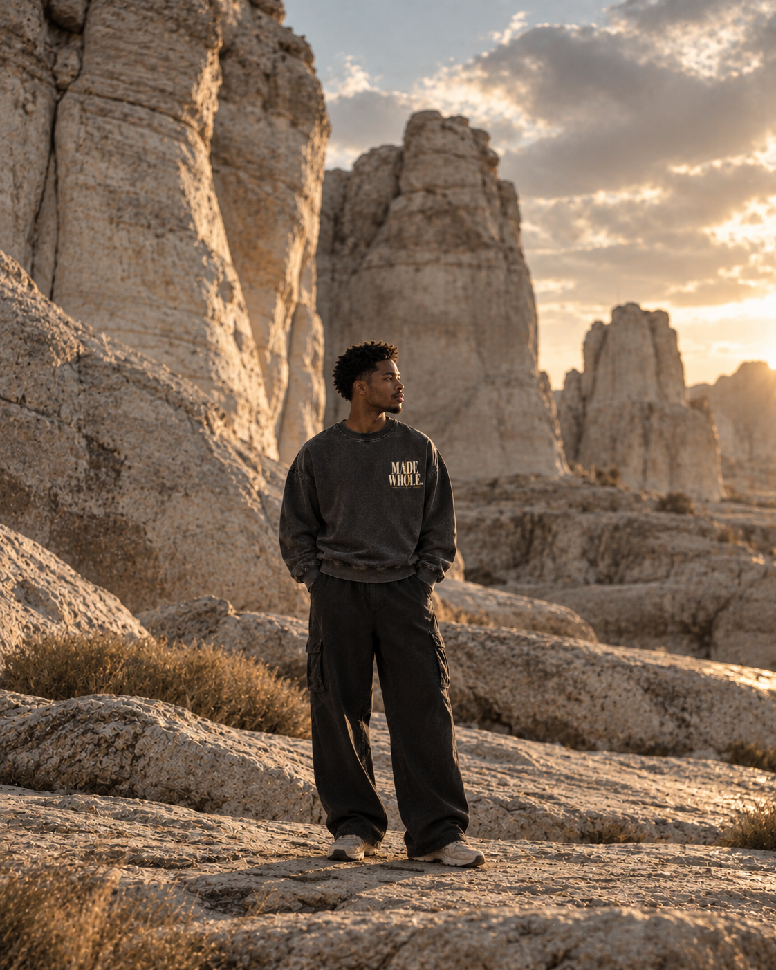MADE WHOLE - Snow Wash Oversized Crewneck Sweatshirt