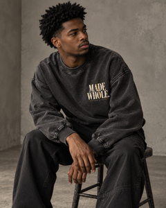 MADE WHOLE - Snow Wash Oversized Crewneck Sweatshirt