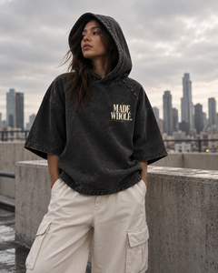 MADE WHOLE - Snow Washed Hooded Boxy T-Shirt