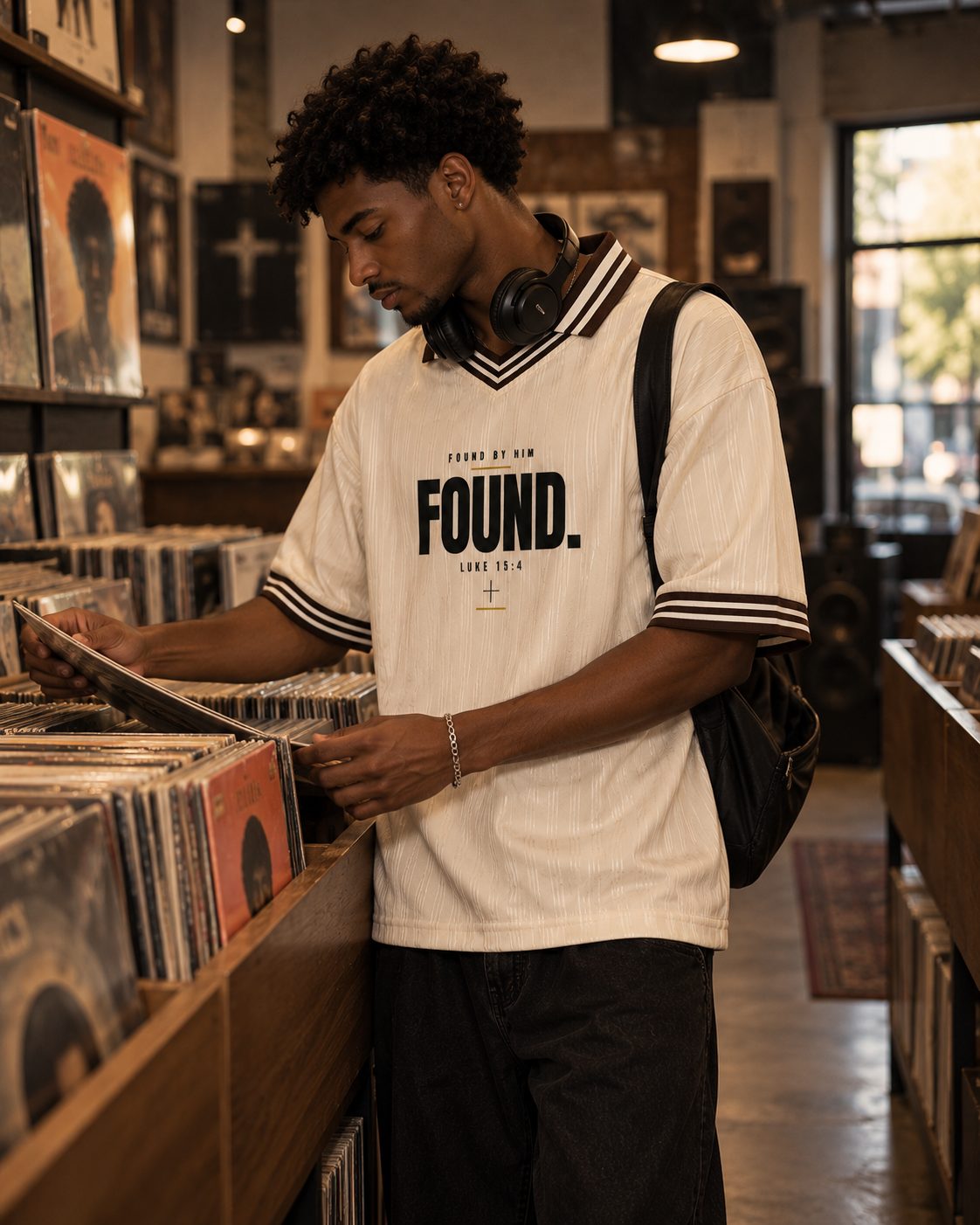 FOUND - Contrast Stripes Polo Collar T-Shirt