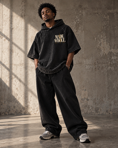 MADE WHOLE - Snow Washed Hooded Boxy T-Shirt