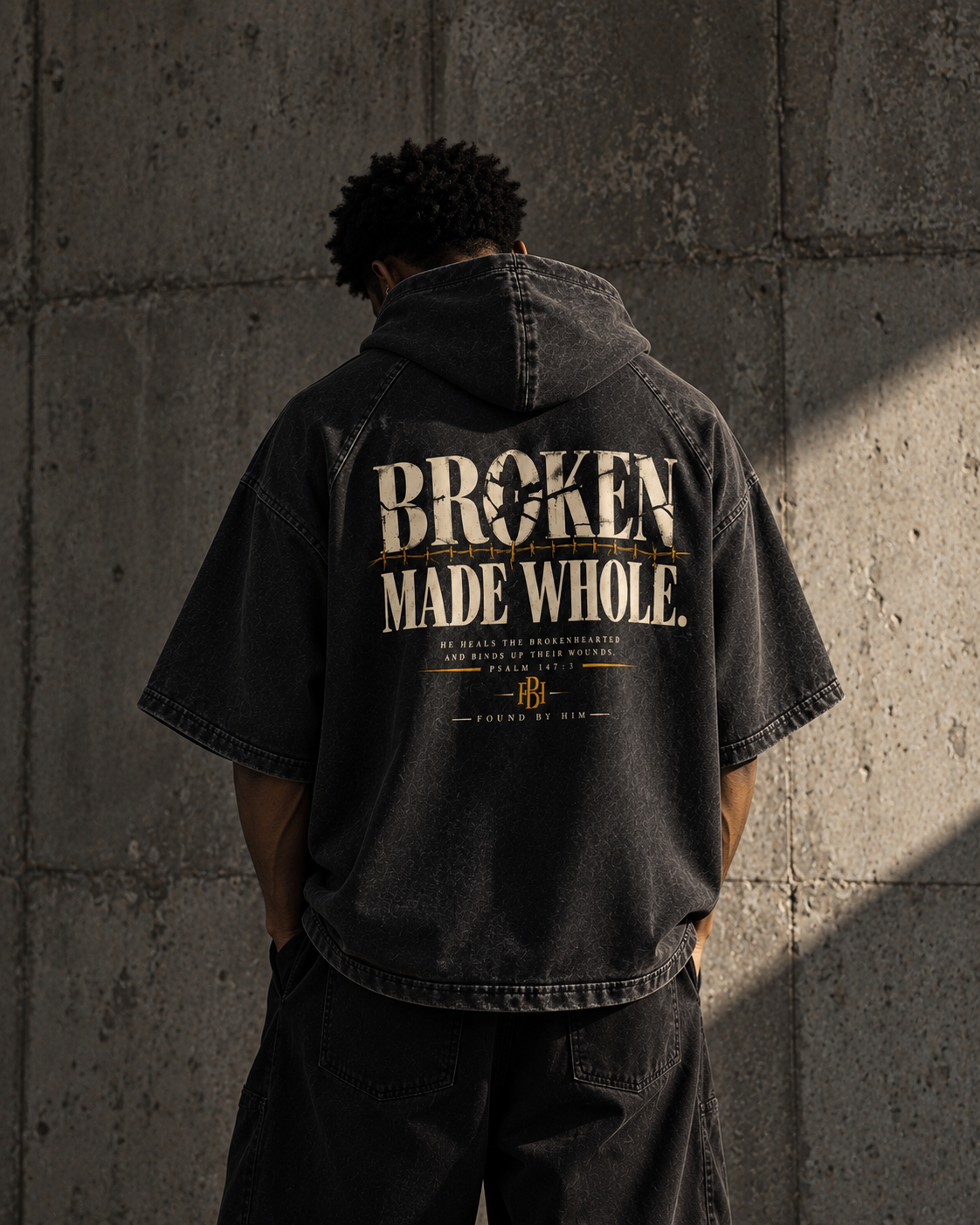 MADE WHOLE - Snow Washed Hooded Boxy T-Shirt