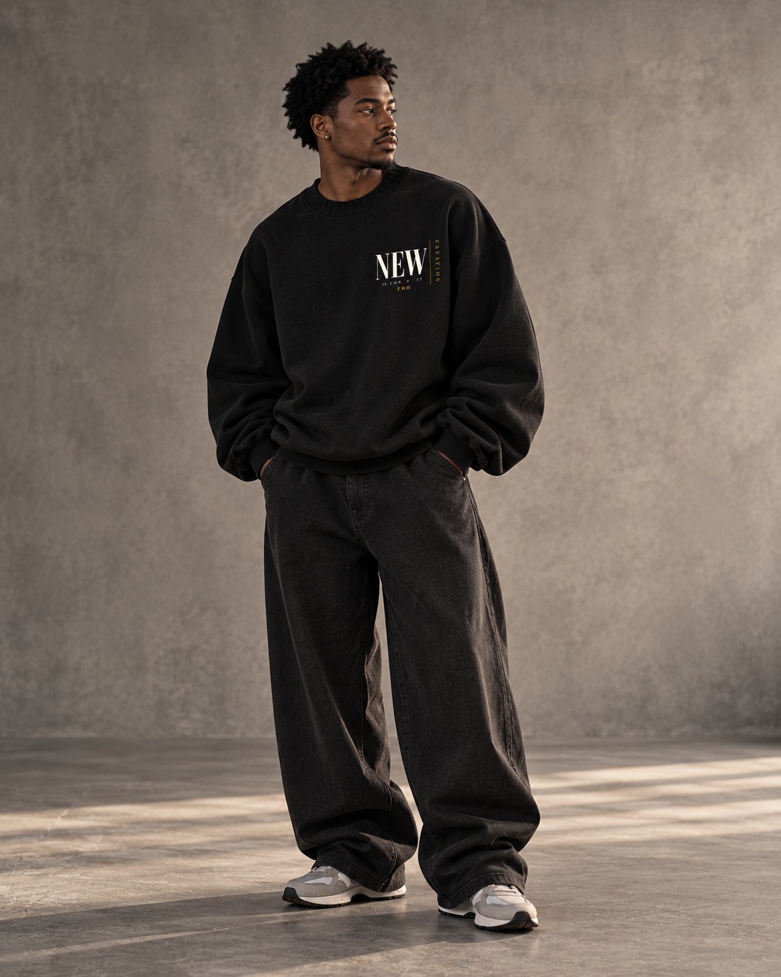 NEW CREATION - Knitted Round Neck Oversize Sweatshirt