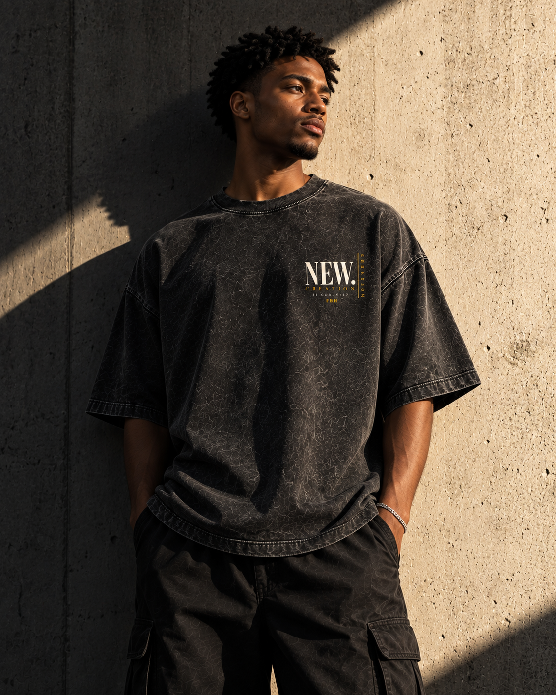 NEW CREATION - Snow Washed Oversized Cotton T-Shirt