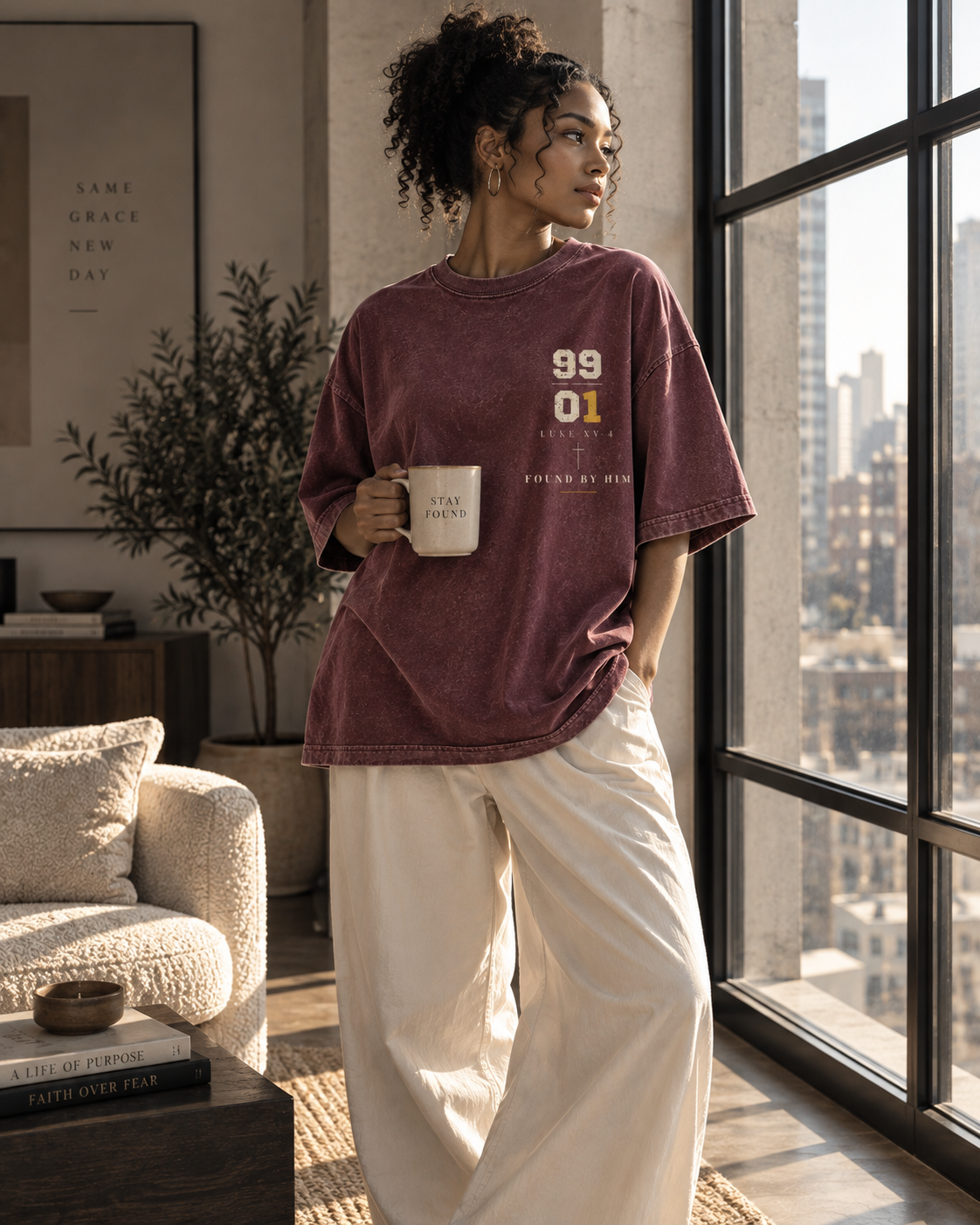 THE ONE - Snow Washed Oversized Tee