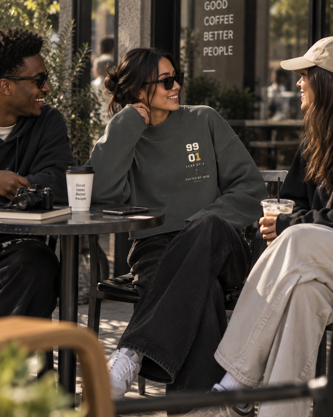 THE ONE - Unisex Mock Neck Raw Edge Boxy Sweatshirt