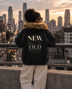 NEW CREATION - Sun Fade Boxy Detachable Fur Hoodie