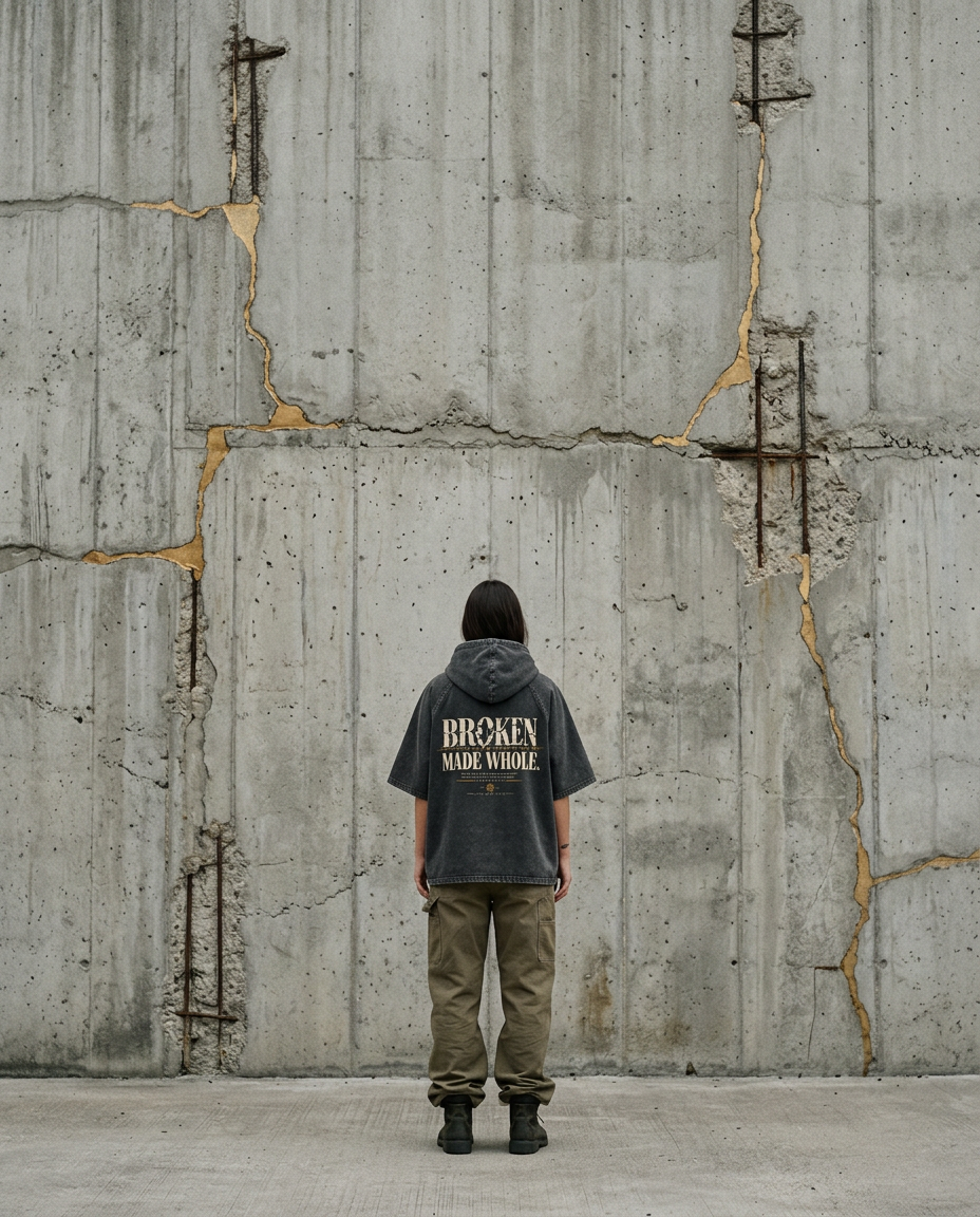 MADE WHOLE - Snow Washed Hooded Boxy T-Shirt